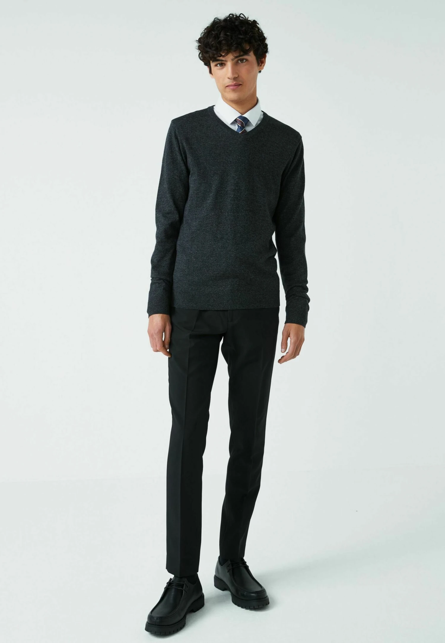 Next Rich V-Neck - Trui - Charcoal Grey - Afbeelding 2