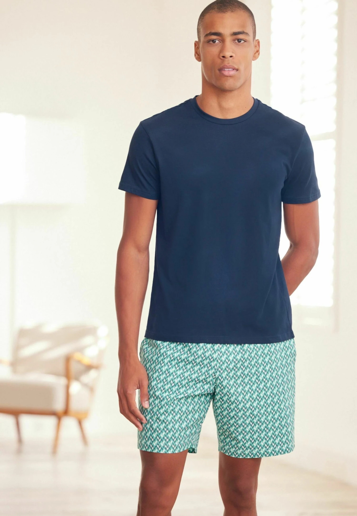 Next Set LightweightStandard - Pyjama - Navy Blue Green Geo - Afbeelding 4
