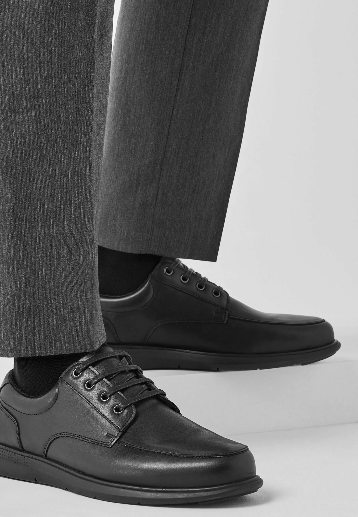 Next Apron Derby Wide Fit - Sneakers Laag - Black