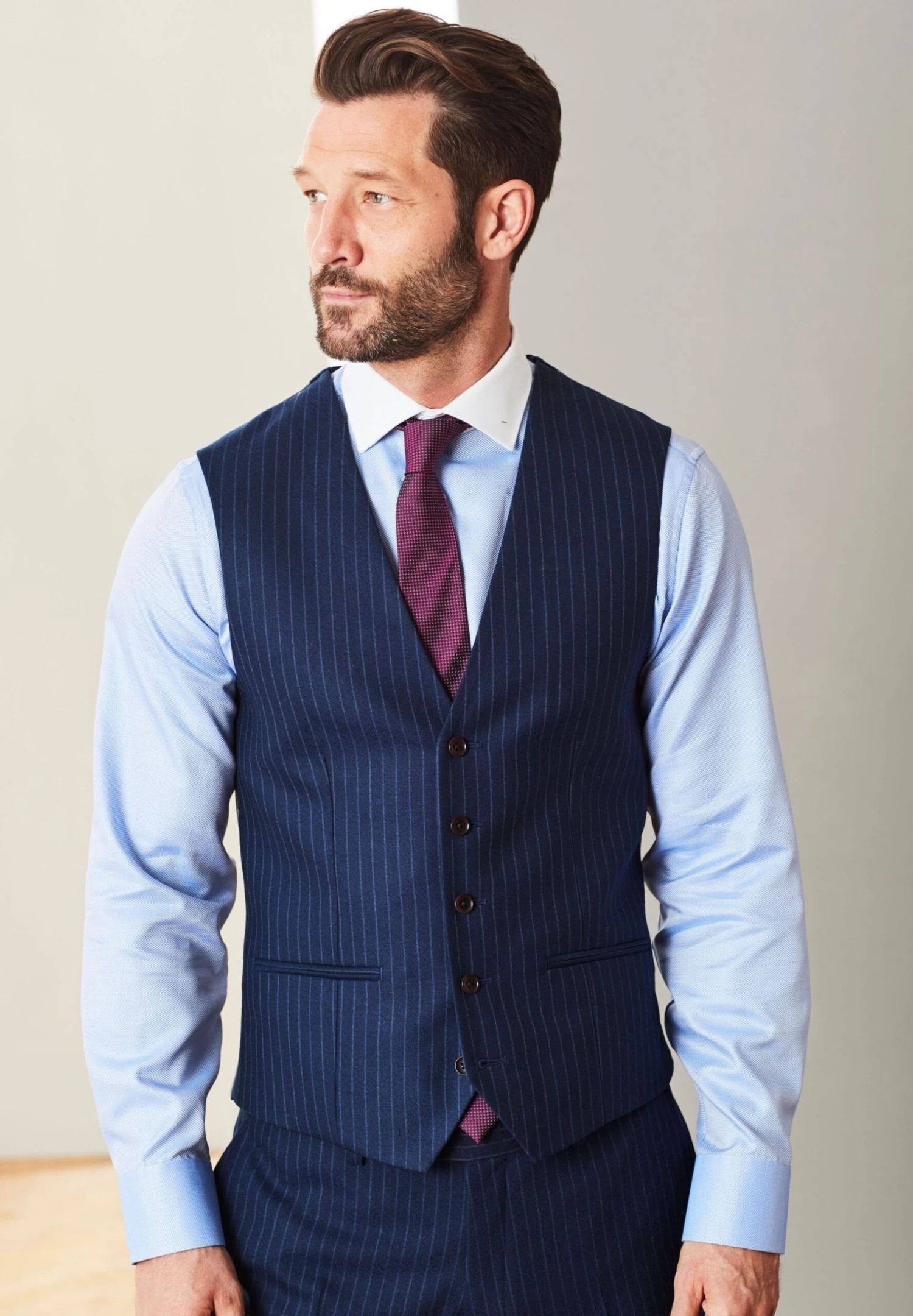 Next Slim Fit- Gilet - Blue
