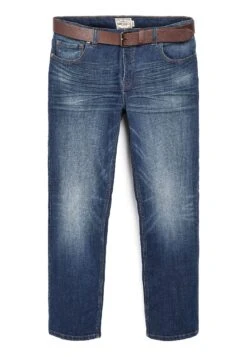 Next Belted With Stretch - Straight Leg Jeans - Blue