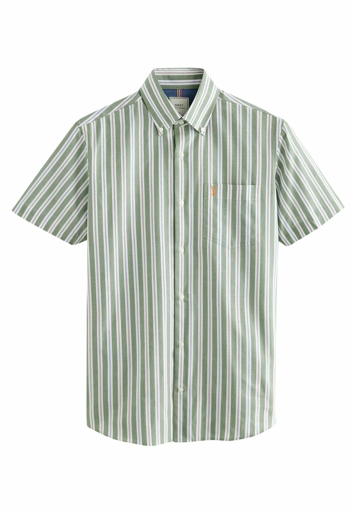 Next Easy Iron Button Down Oxford Short Sleeve - Overhemd - Green Stripe - Afbeelding 5