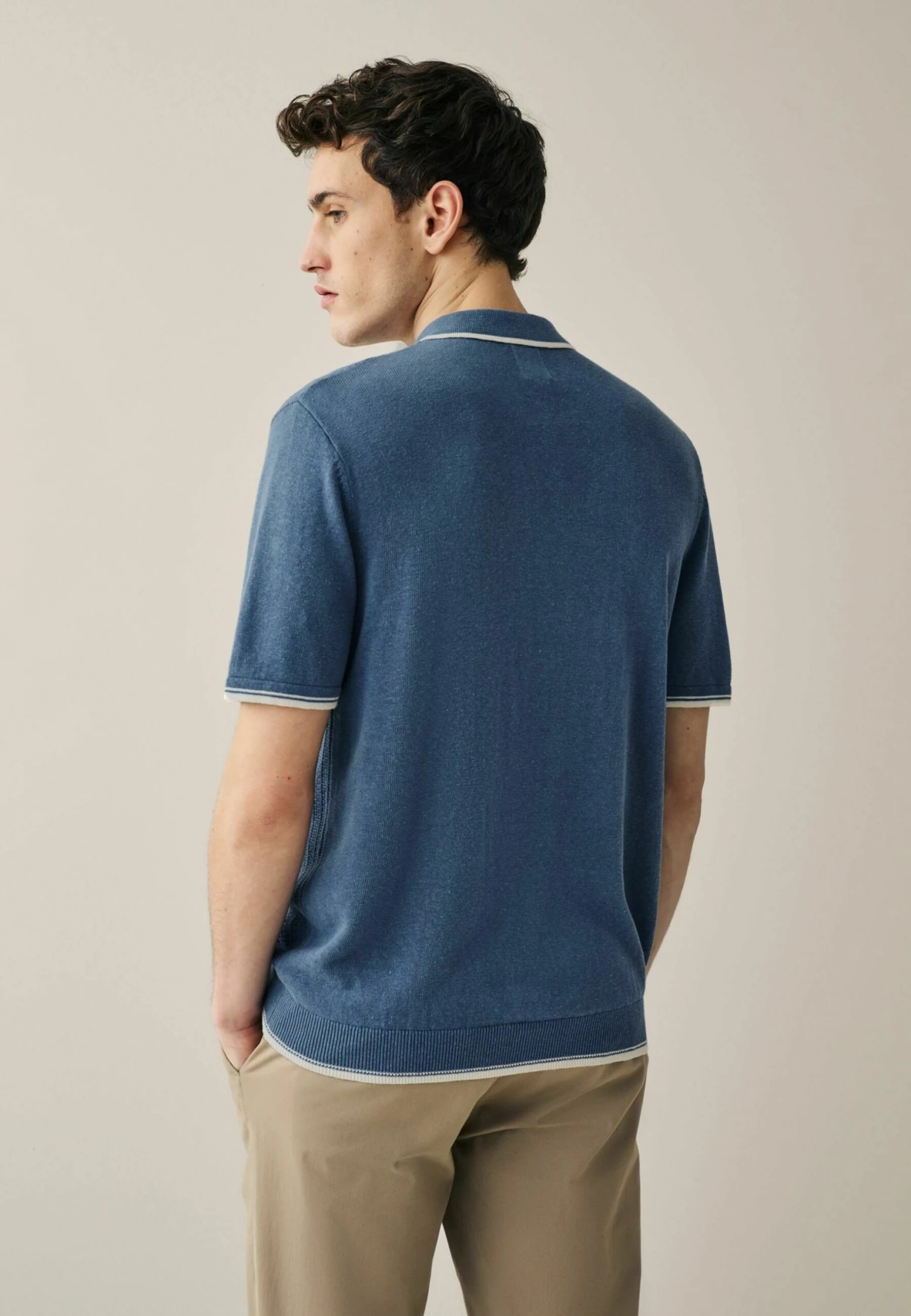Next Textured Standard - Poloshirt - Blue - Afbeelding 2