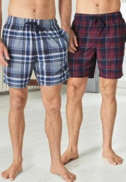 Next 2 Pack Check Cosy- Pyjamabroek - Blue Plum