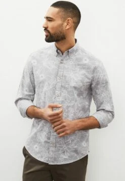 Next Roll Sleeve Printed Standard - Overhemd - Grey Floral