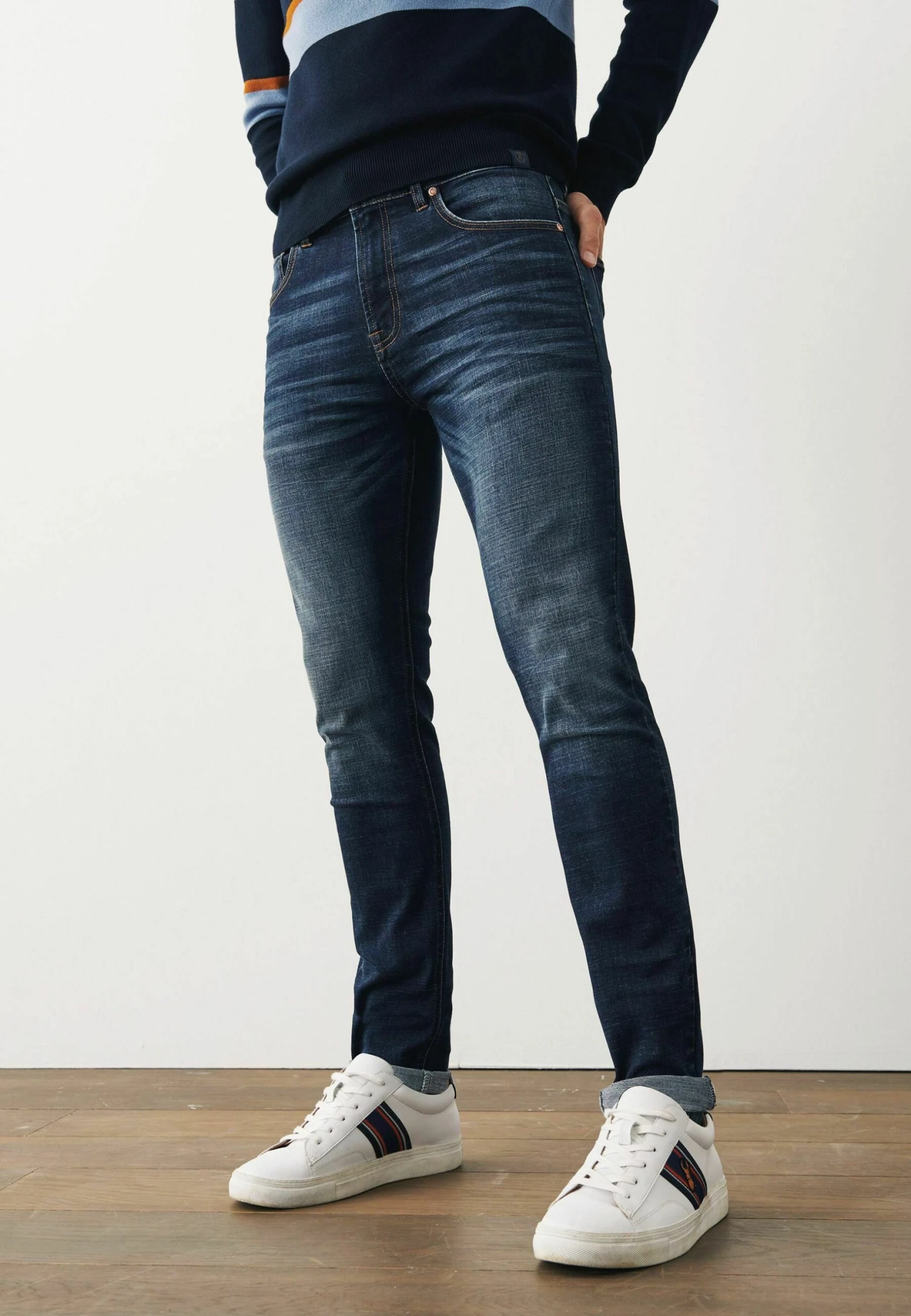 Next Motion Flex Stretch - Slim Fit Jeans - Mid Indigo Blue - Afbeelding 4
