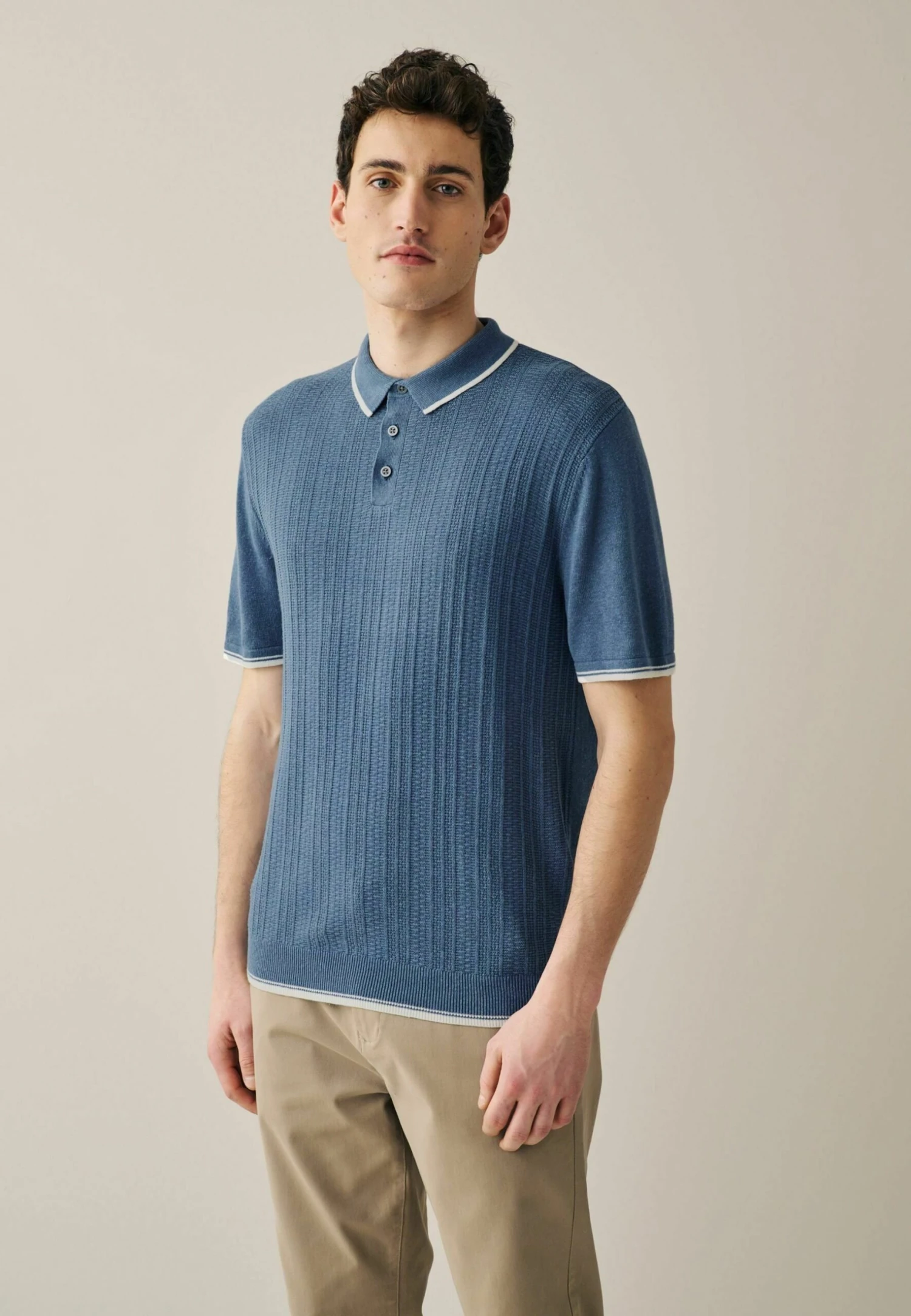Next Textured Standard - Poloshirt - Blue