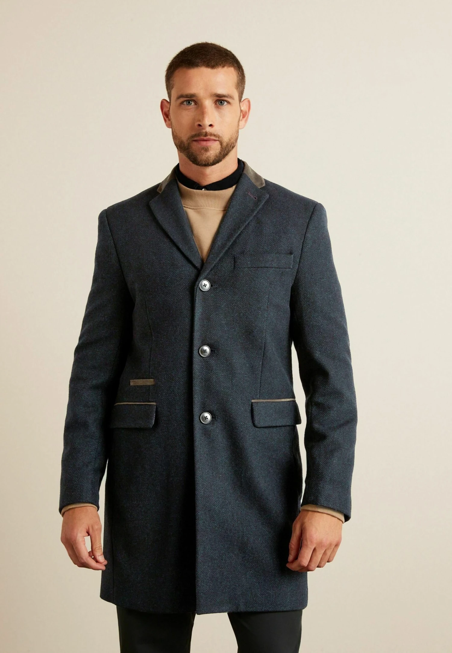 Next Trimmed Epsom- Halflange Jas - Navy Blue - Afbeelding 2