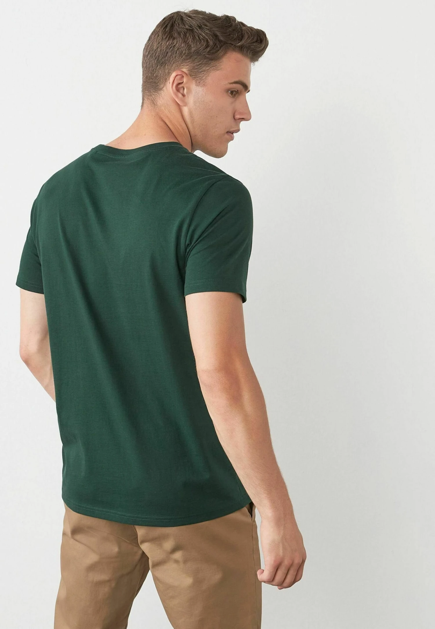Next Essential Crew Neck Regular Fit - T-Shirt Basic - Bottle Green - Afbeelding 2
