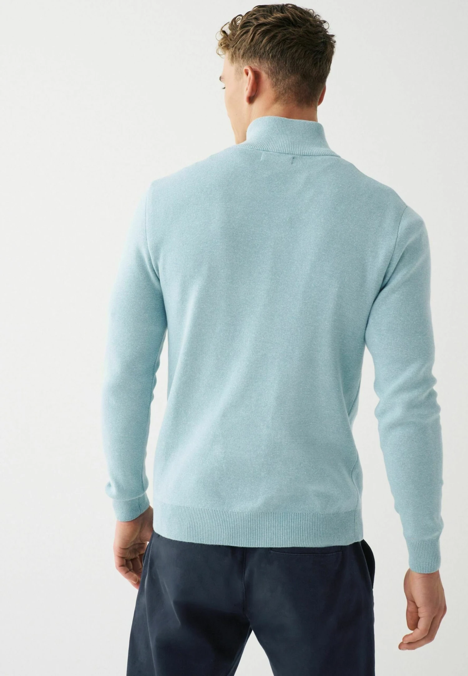 Next Premium Zip Neck- Trui - Sky Blue - Afbeelding 2