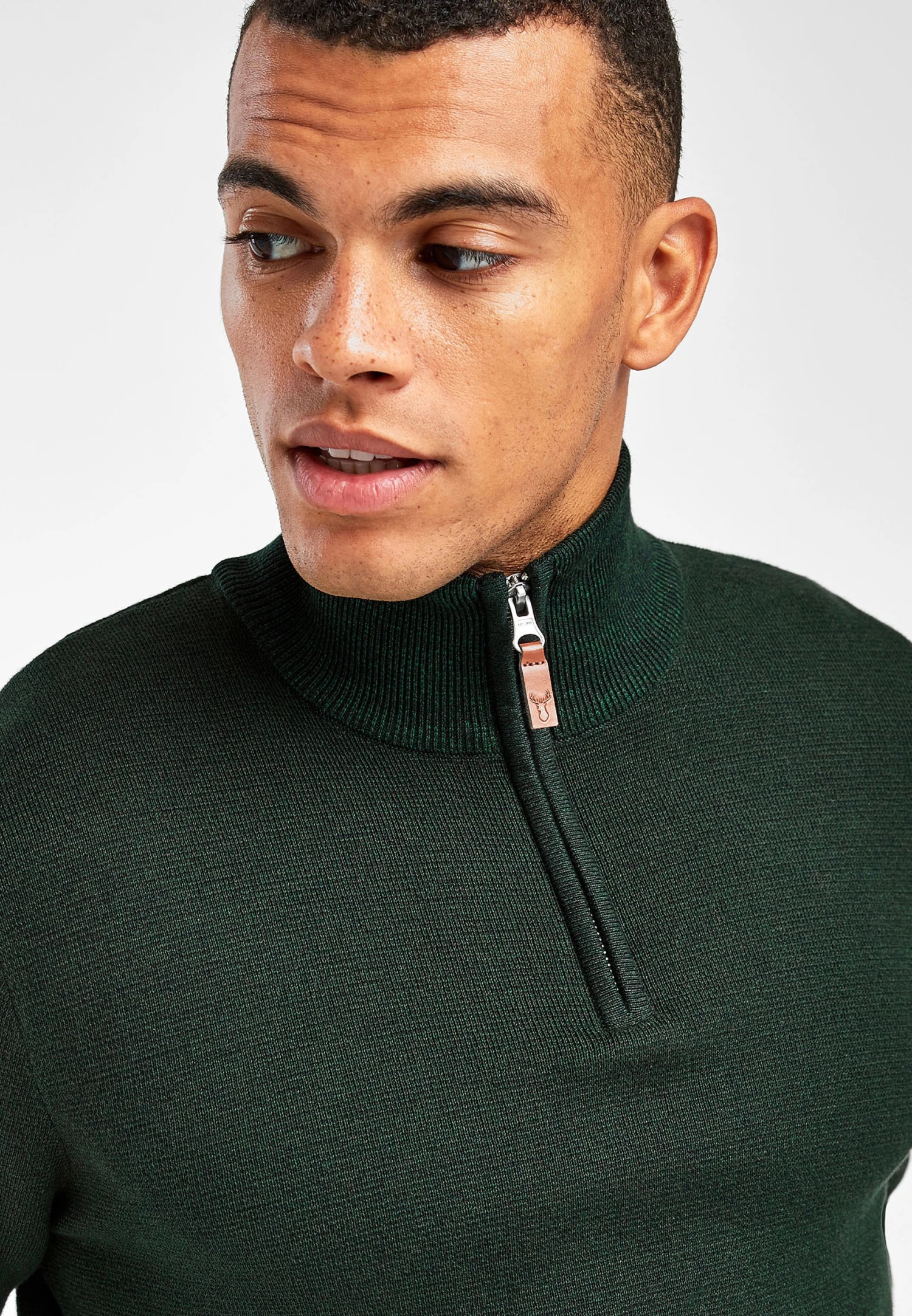 Next Premium Zip Neck- Trui - Green - Afbeelding 3