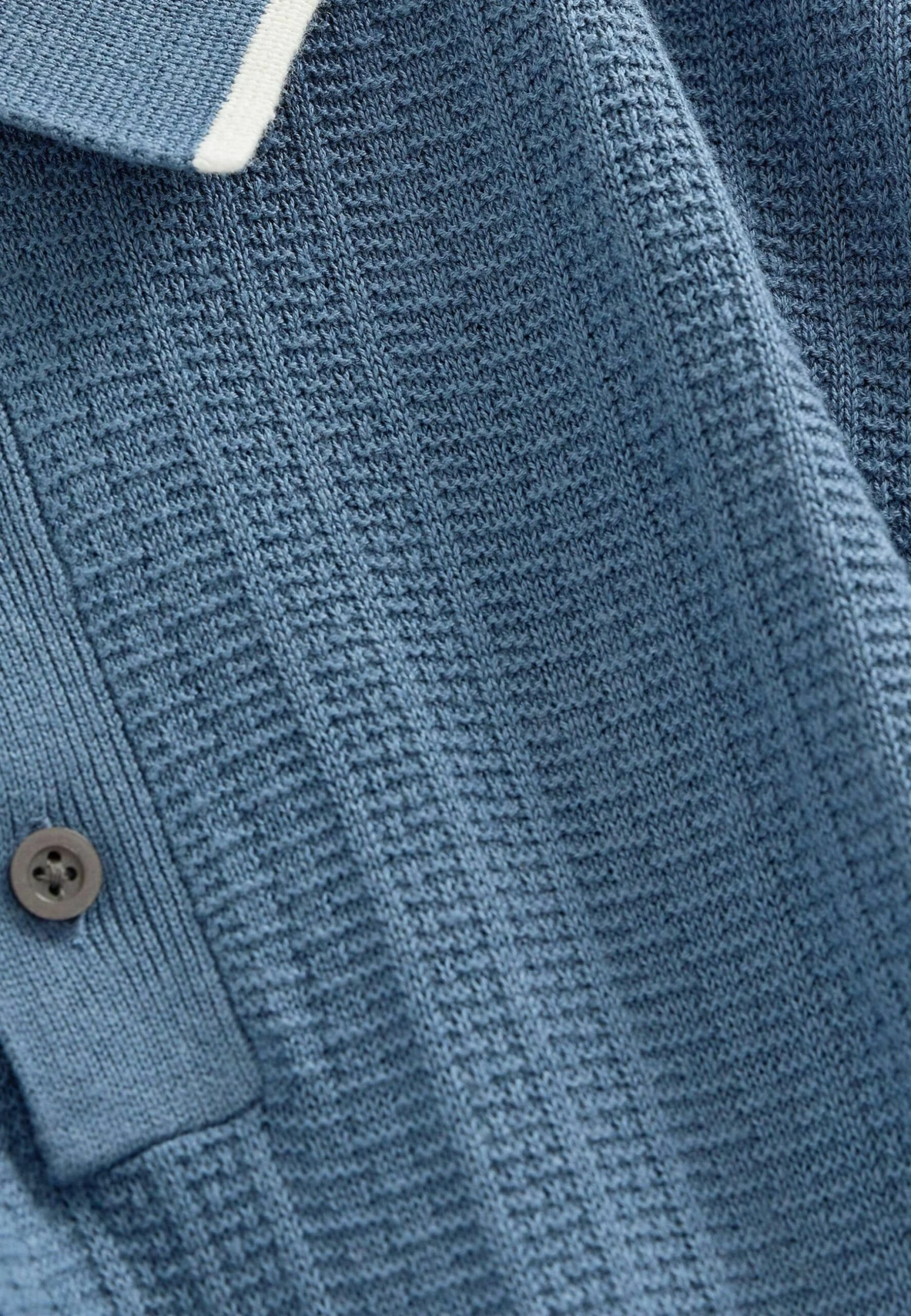 Next Textured Standard - Poloshirt - Blue - Afbeelding 5