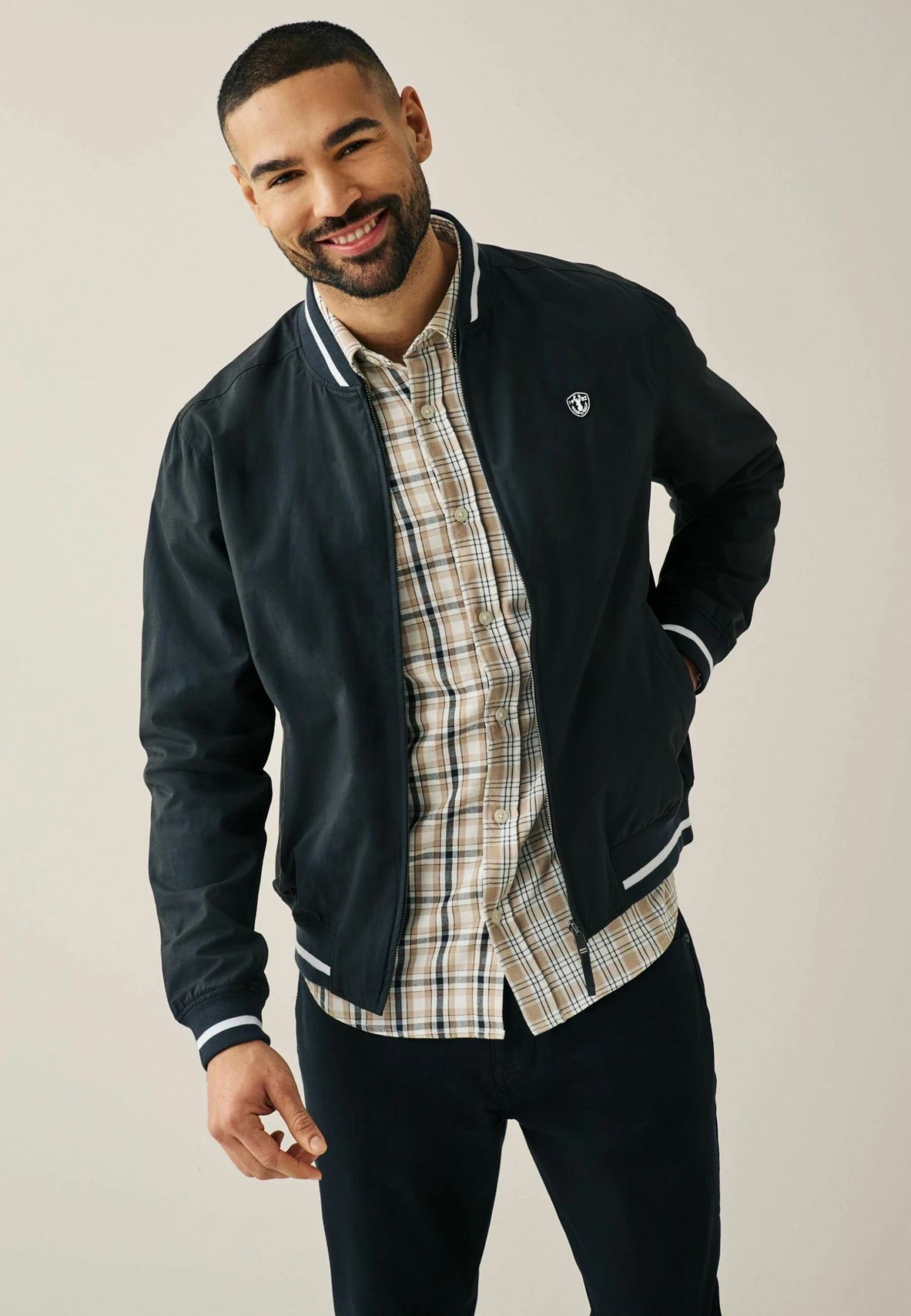 Next Tipped Neck Standard - Bomberjacks - Navy Blue - Afbeelding 6