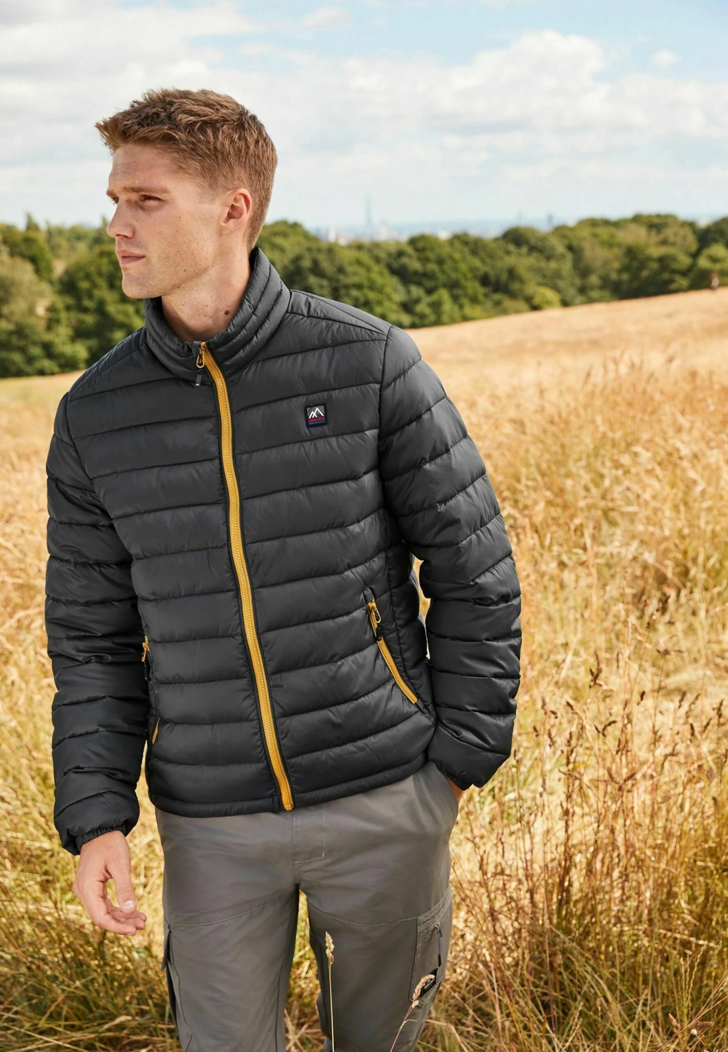 Next Shower Resistant Lightweight Standard - Winterjas - Grey Yellow Funnel Neck - Afbeelding 3