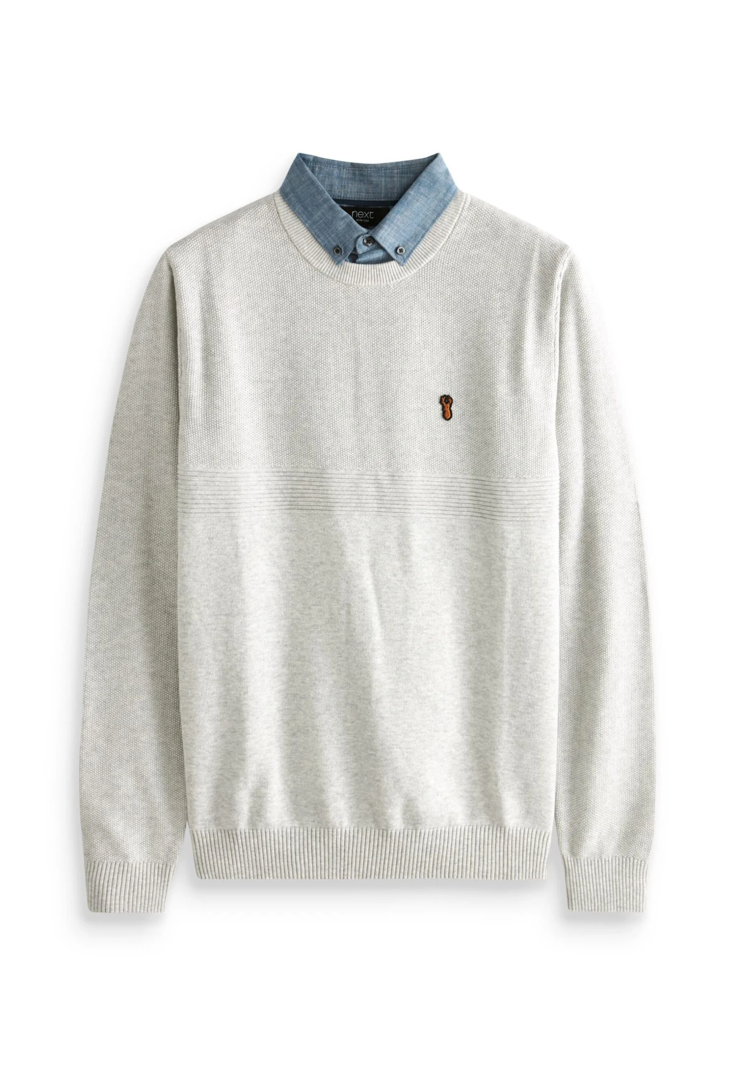 Next Mock - Trui - Light Grey Textured - Afbeelding 5