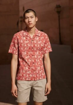 Next Geo Printed Short Sleeve- Overhemd - Red