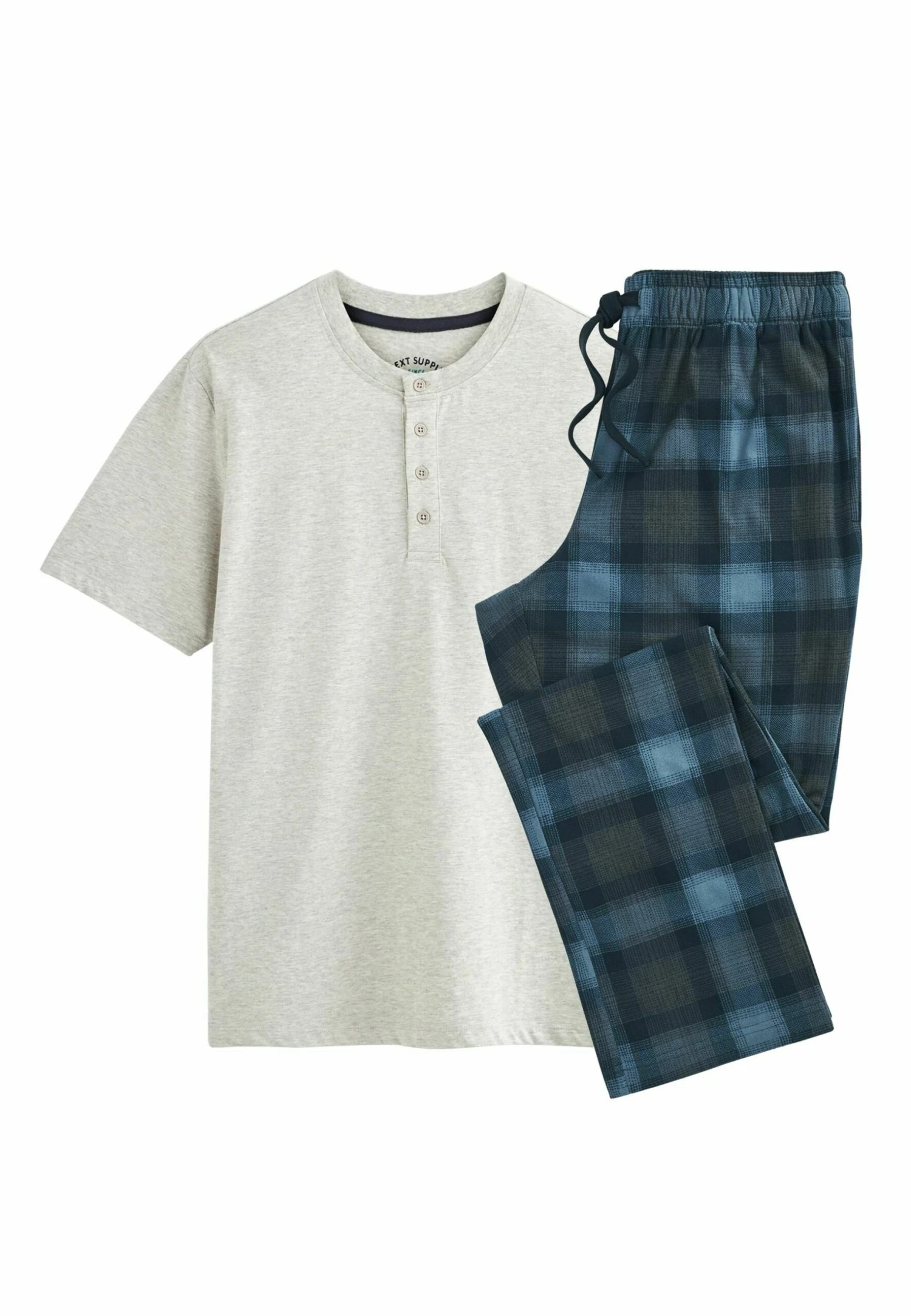 Next Motionflex Cosy Standard - Pyjama - Grey Blue Check - Afbeelding 7