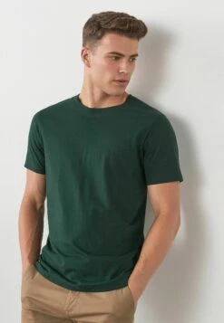 Next Essential Crew Neck Regular Fit - T-Shirt Basic - Bottle Green
