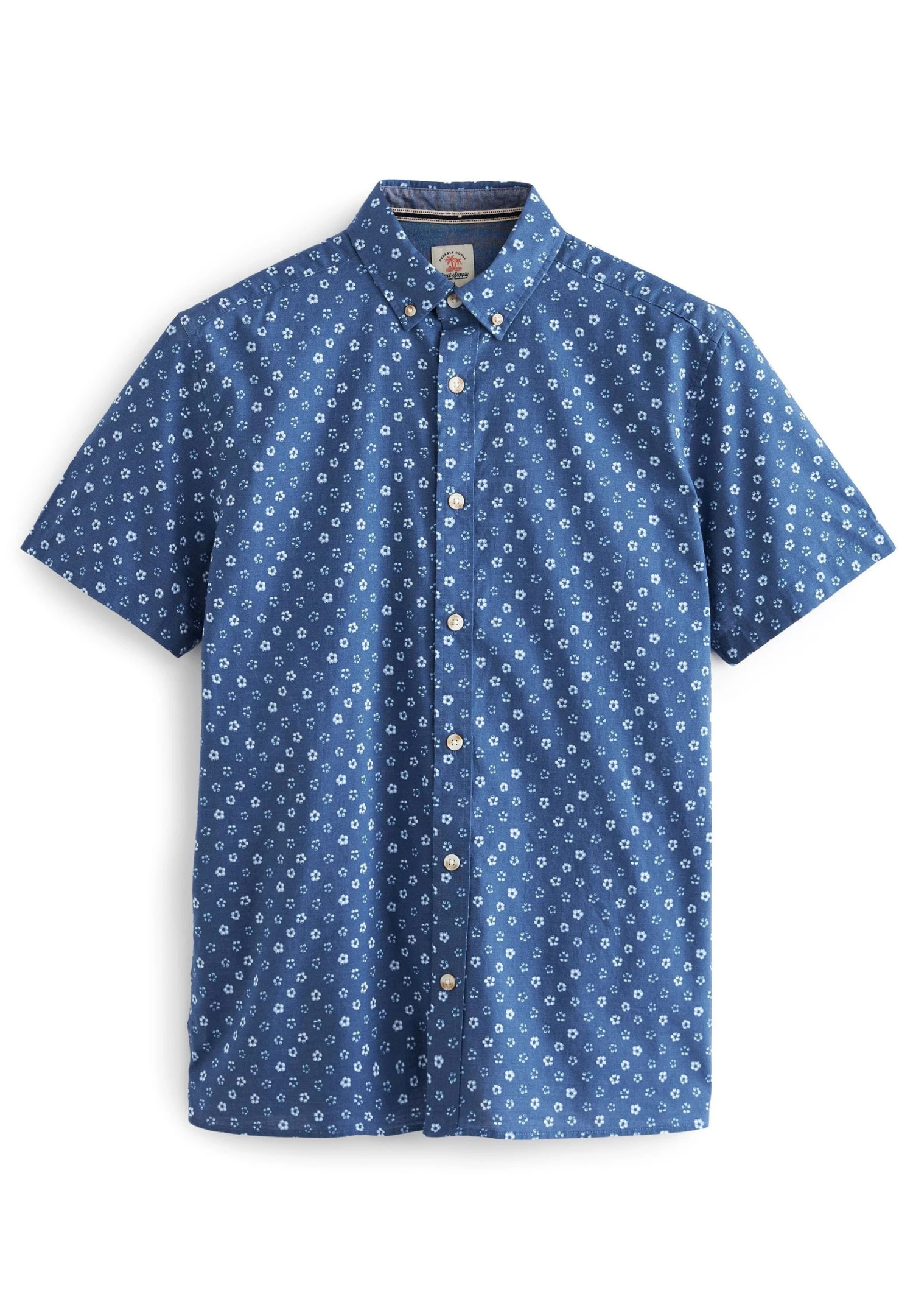 Next Geo Printed Short Sleeve- Overhemd - Blue