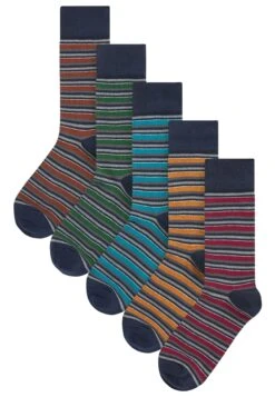 Next Stripe Five Pack - Sokken - Grey Navy Blue