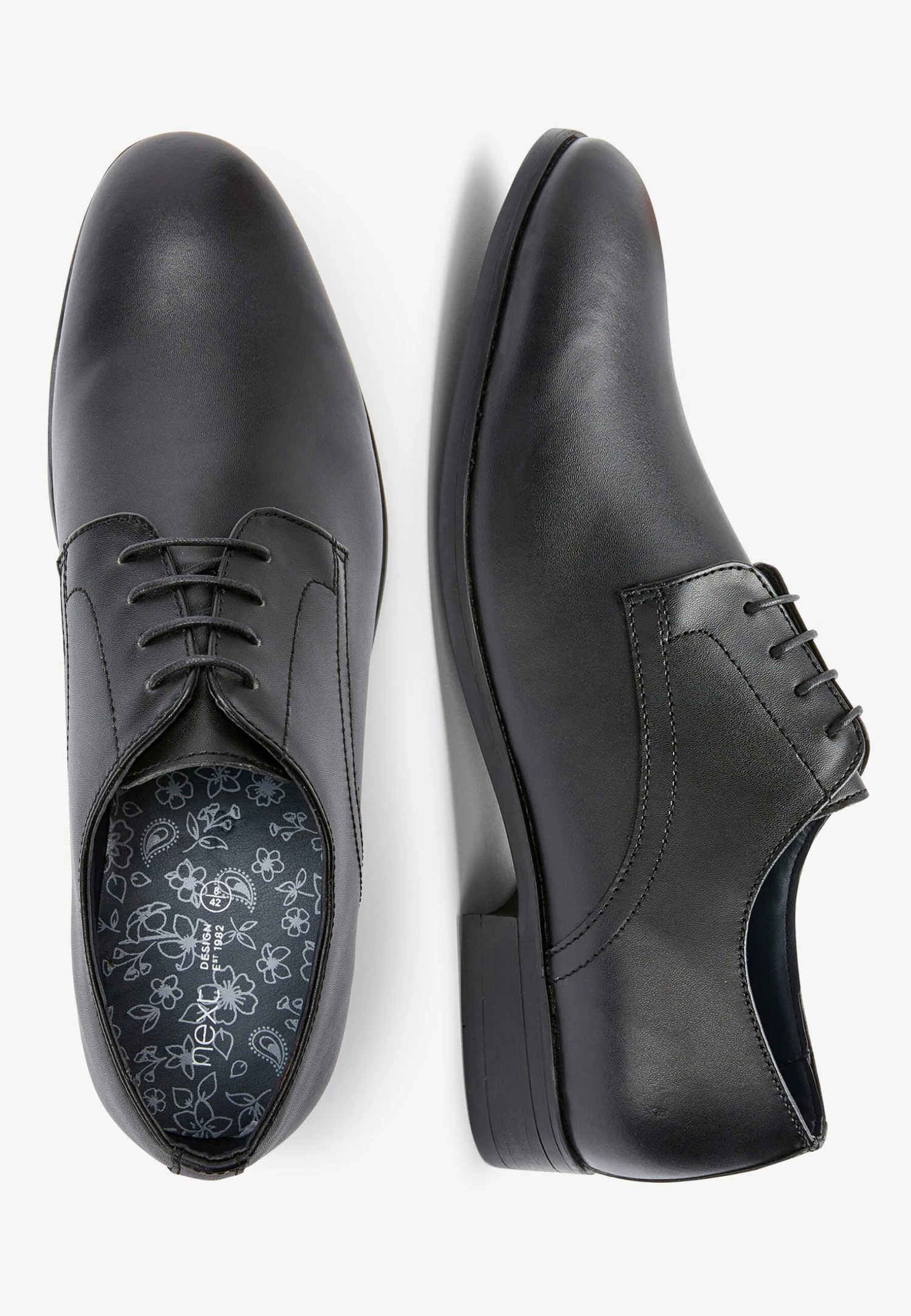 Next Tan Round Toe Derby Shoes - Veterschoenen - Black - Afbeelding 2