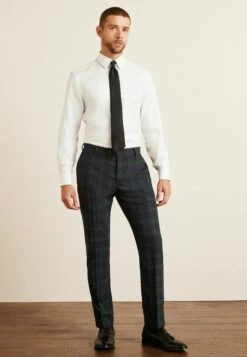 Next Slim Fit Check Standard - Pantalon - Blue