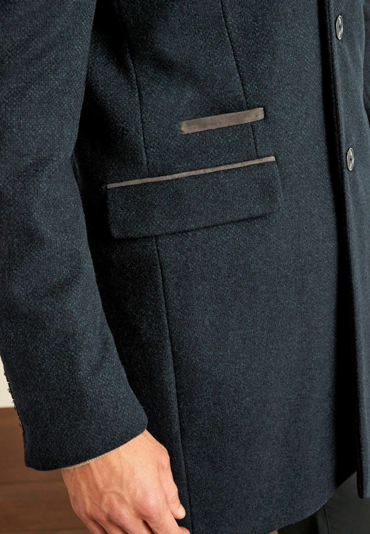 Next Trimmed Epsom- Halflange Jas - Navy Blue - Afbeelding 7