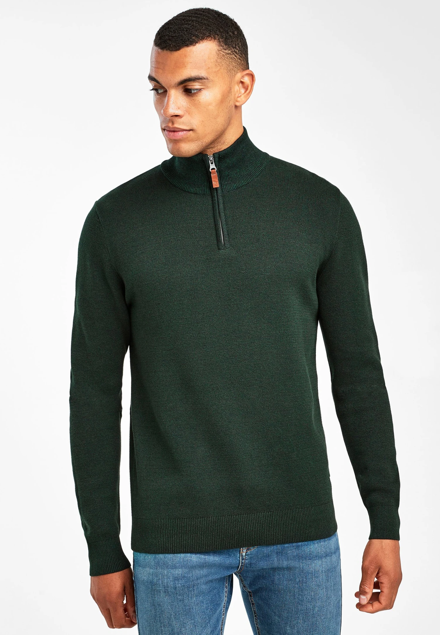 Next Premium Zip Neck- Trui - Green