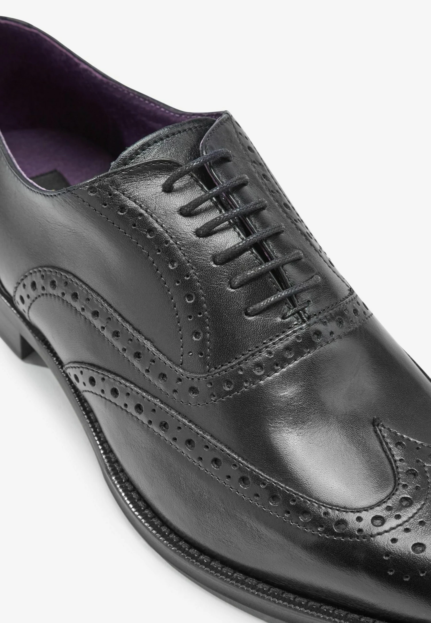 Next Signature Italian Wing Cap Brogues Wide Fit - Veterschoenen - Black - Afbeelding 5