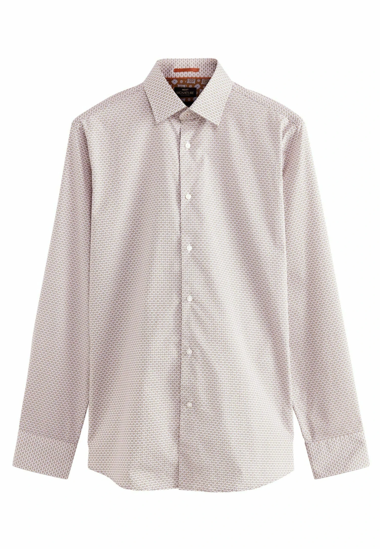 Next Signature Trimmed Single Cuff - Overhemd - Brown Neutral Geometric Print - Afbeelding 6