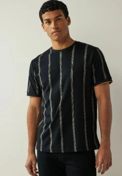 Next Vertical Stripe Standard - T-Shirt Print - Black Gold