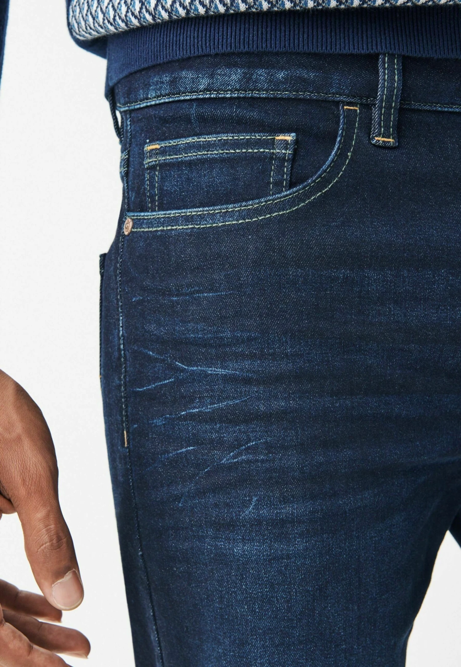 Next Motion Flex Stretch - Straight Leg Jeans - Blue Black Denim - Afbeelding 4