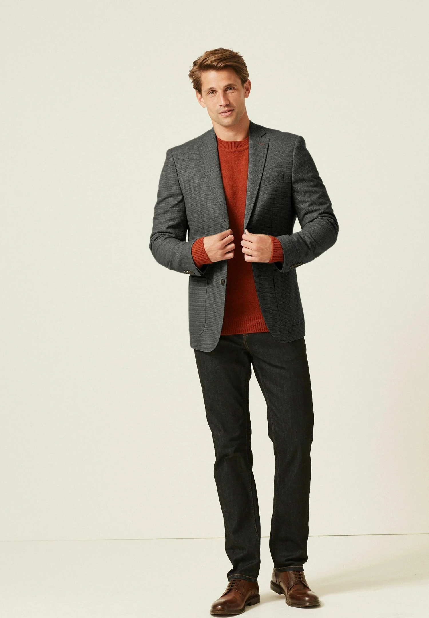 Next Textured- Blazer - Grey - Afbeelding 2