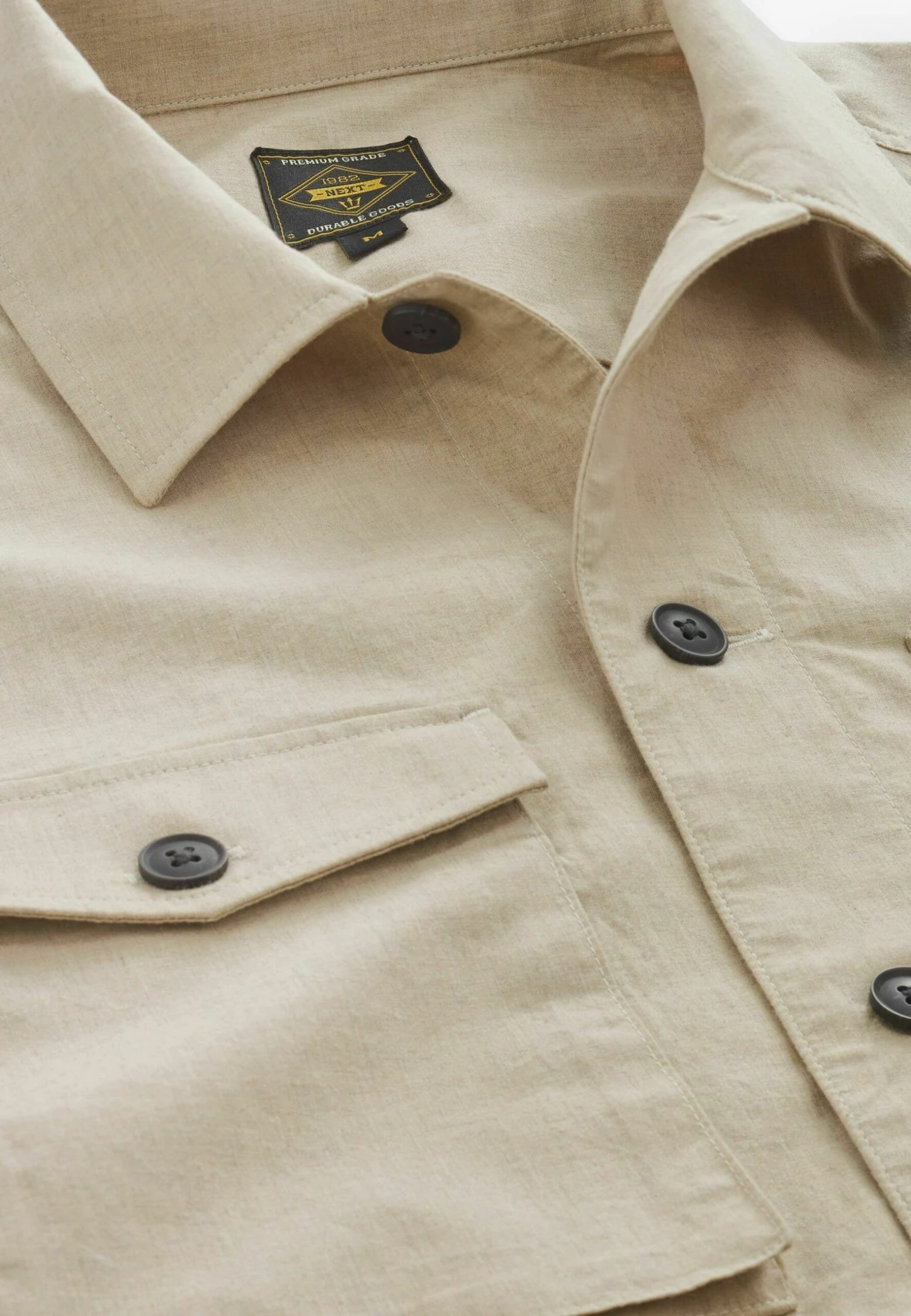 Next Twin Pocket Short Sleeve Standard - Overhemd - Stone - Afbeelding 7