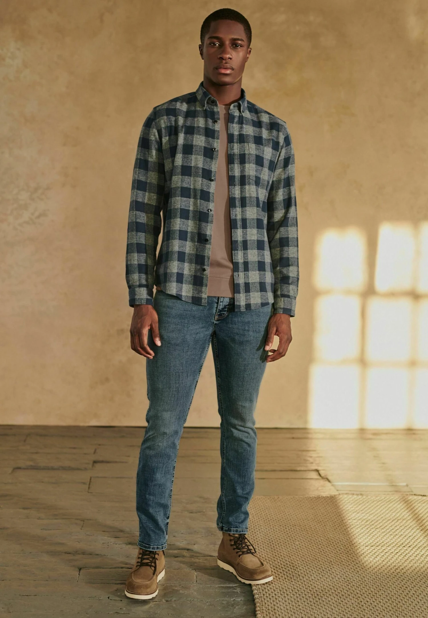 Next Motion Flex Soft Touch - Straight Leg Jeans - Mid Blue