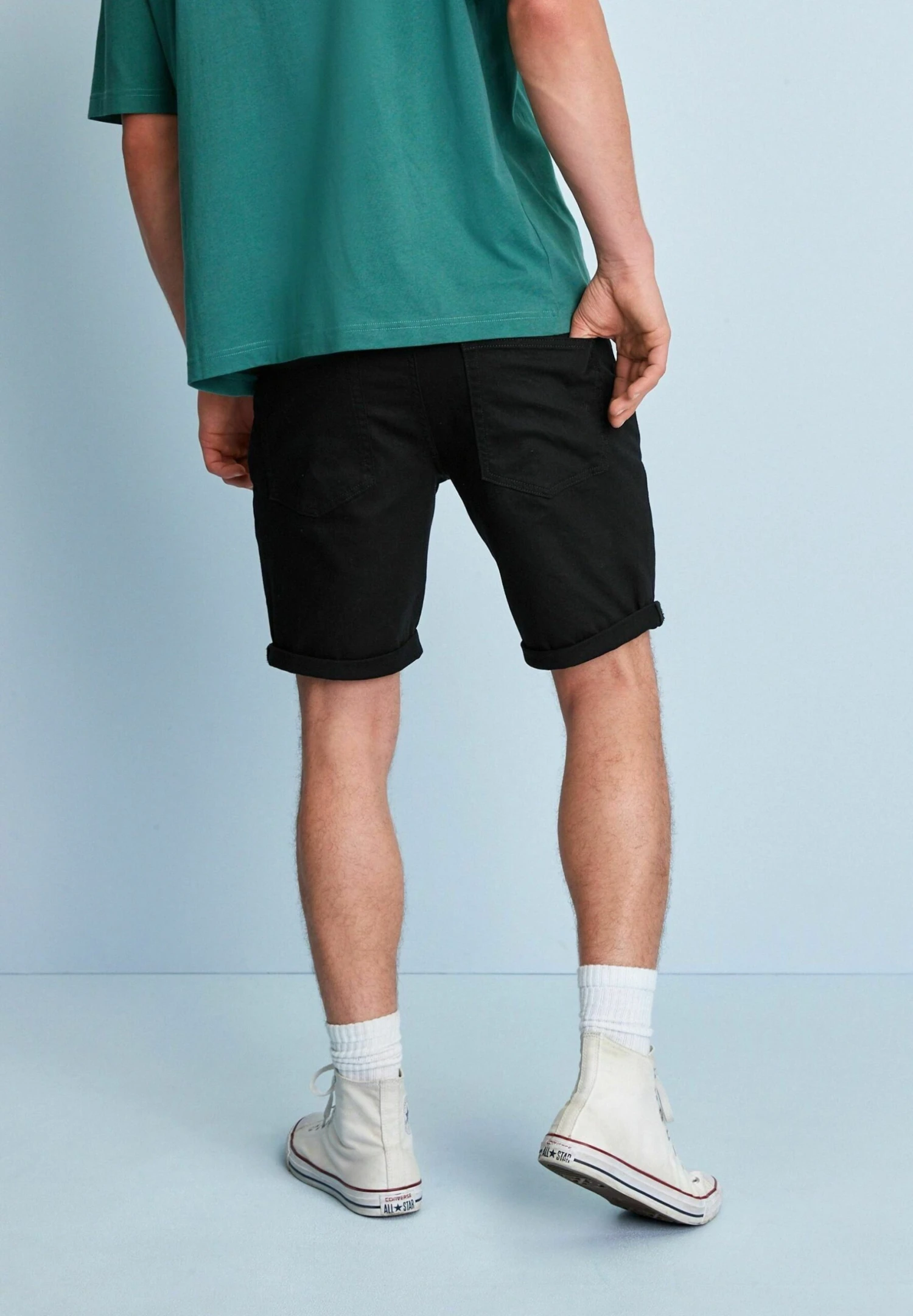 Next Stretch Straight Fit - Jeansshort - Black - Afbeelding 2