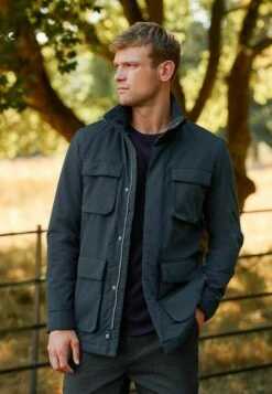 Next Four Pocket Funnel Neck Standard - Parka - Navy Blue