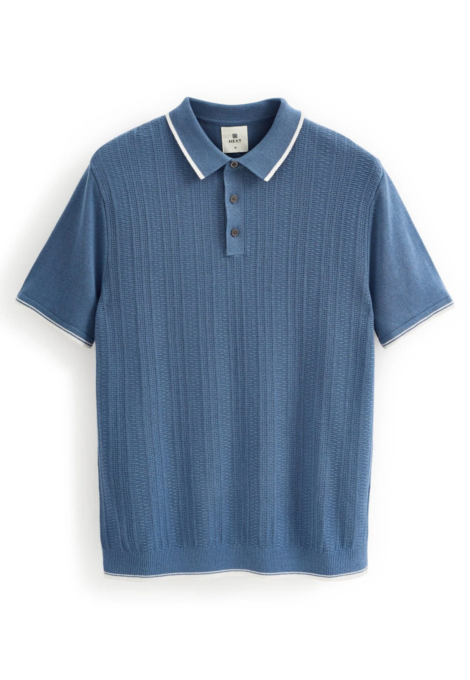 Next Textured Standard - Poloshirt - Blue - Afbeelding 4