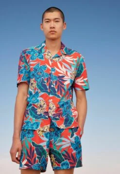 Next Short Sleeve Floral Print Standard - Overhemd - Red