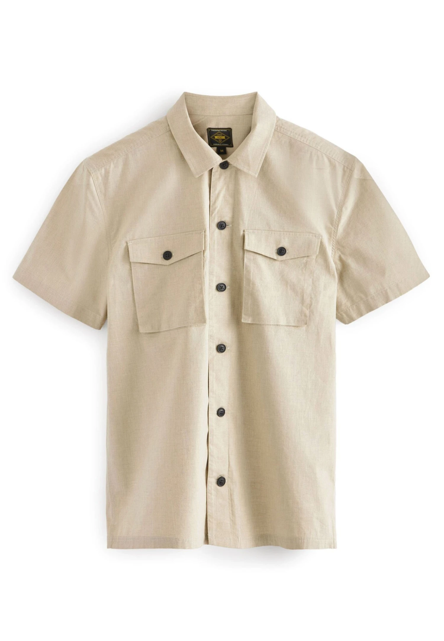 Next Twin Pocket Short Sleeve Standard - Overhemd - Stone - Afbeelding 6