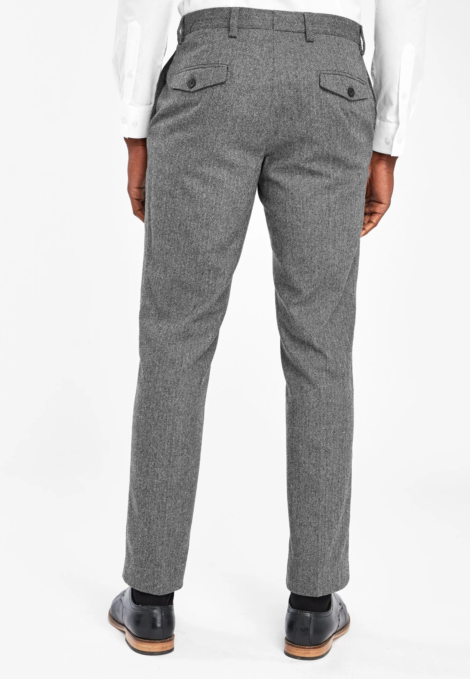 Next Tailored Fit Herringbone- Broek - Grey - Afbeelding 2
