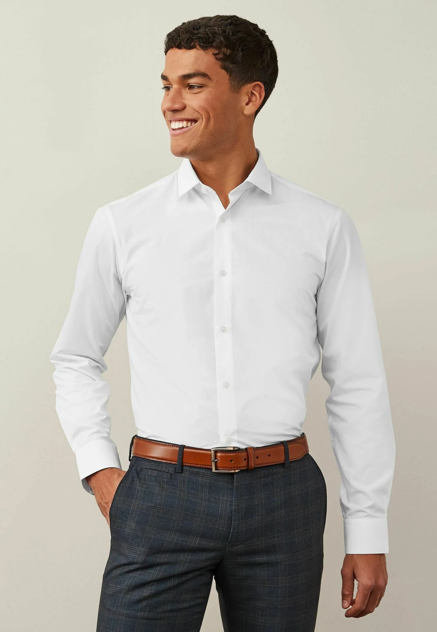 Next Easy Care Single Cuff - Zakelijk Overhemd - White