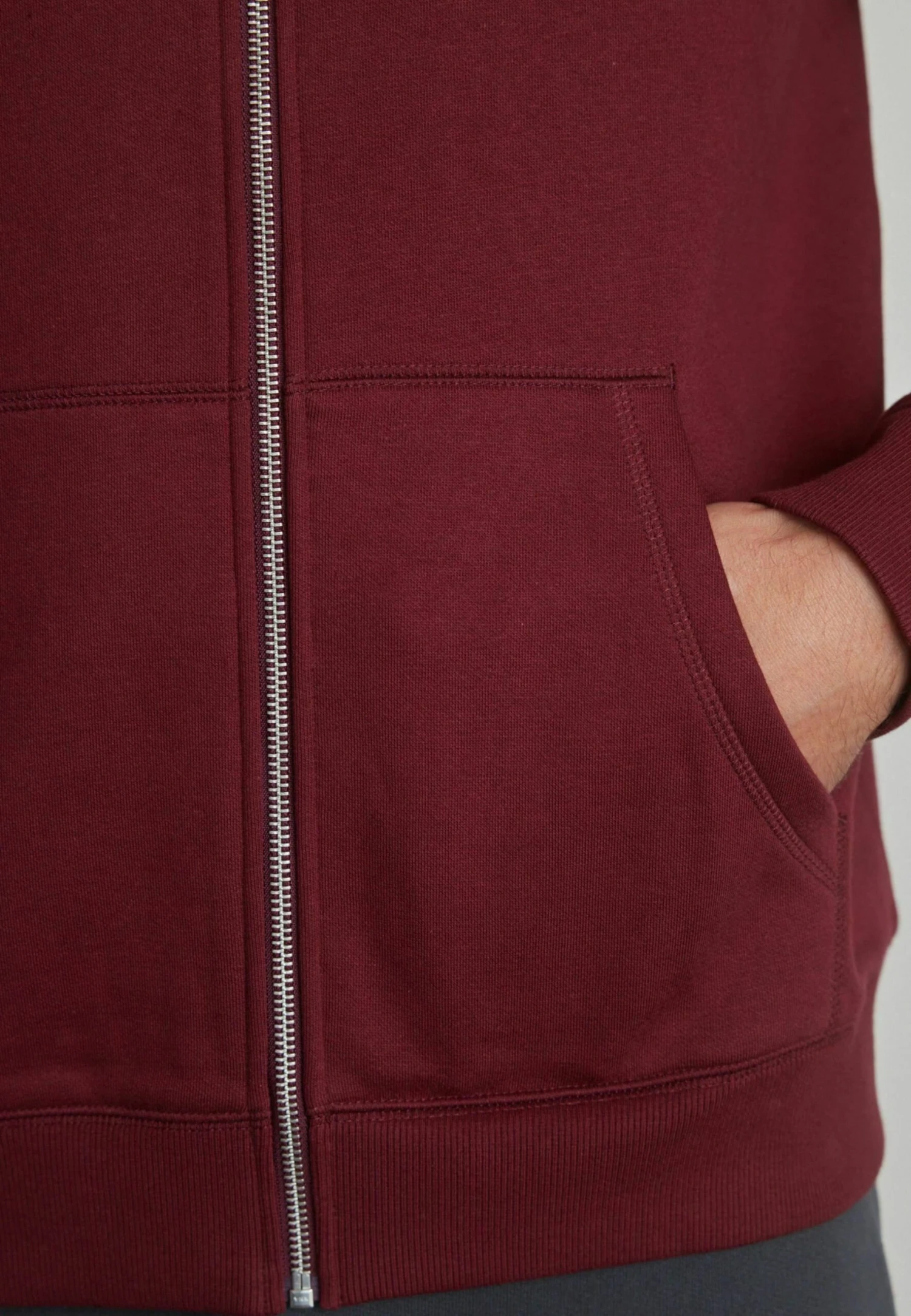 Next Zip Through - Sweater Met Rits - Burgundy Red - Afbeelding 2