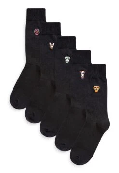Next 5 Pack Embroidered - Sokken - Black Summer Dogs