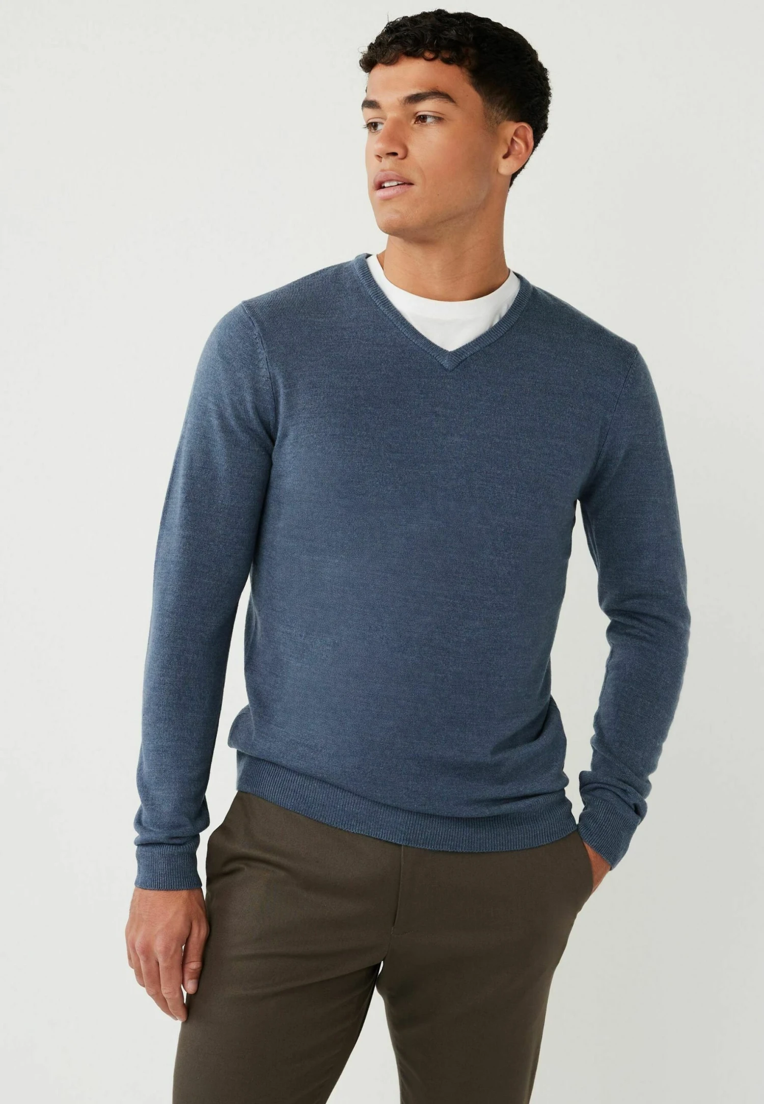 Next Soft Touch V-Neck - Trui - Blue