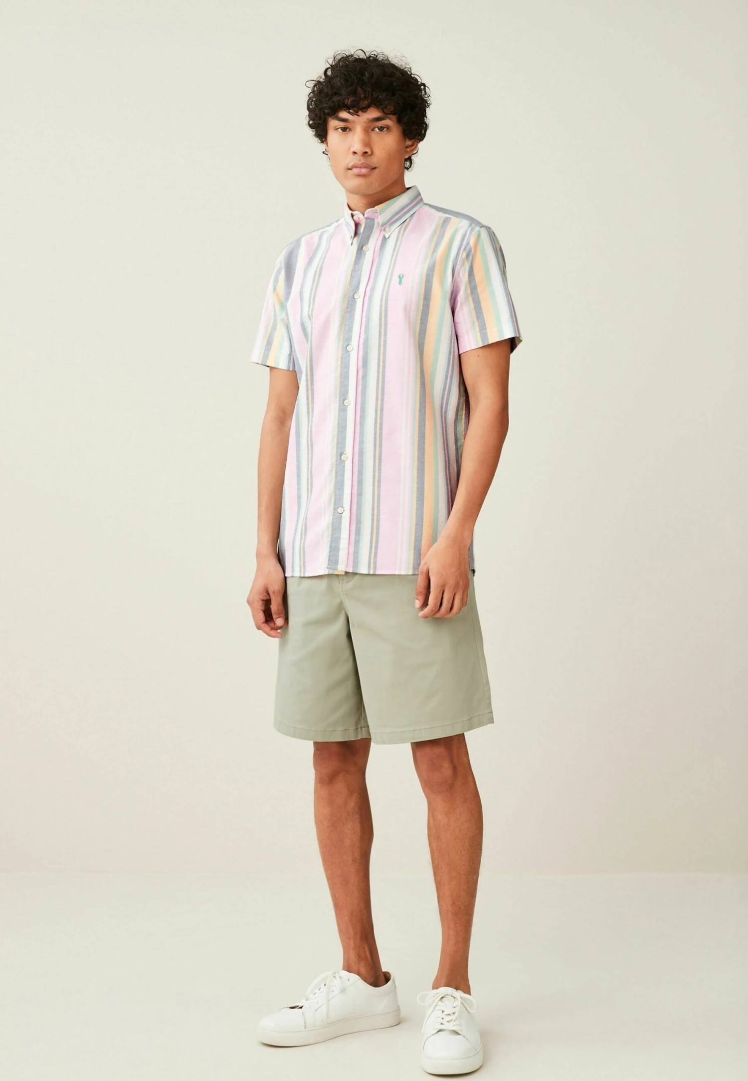 Next Short Sleeve Stripe Oxford Standard - Overhemd - Pink - Afbeelding 2