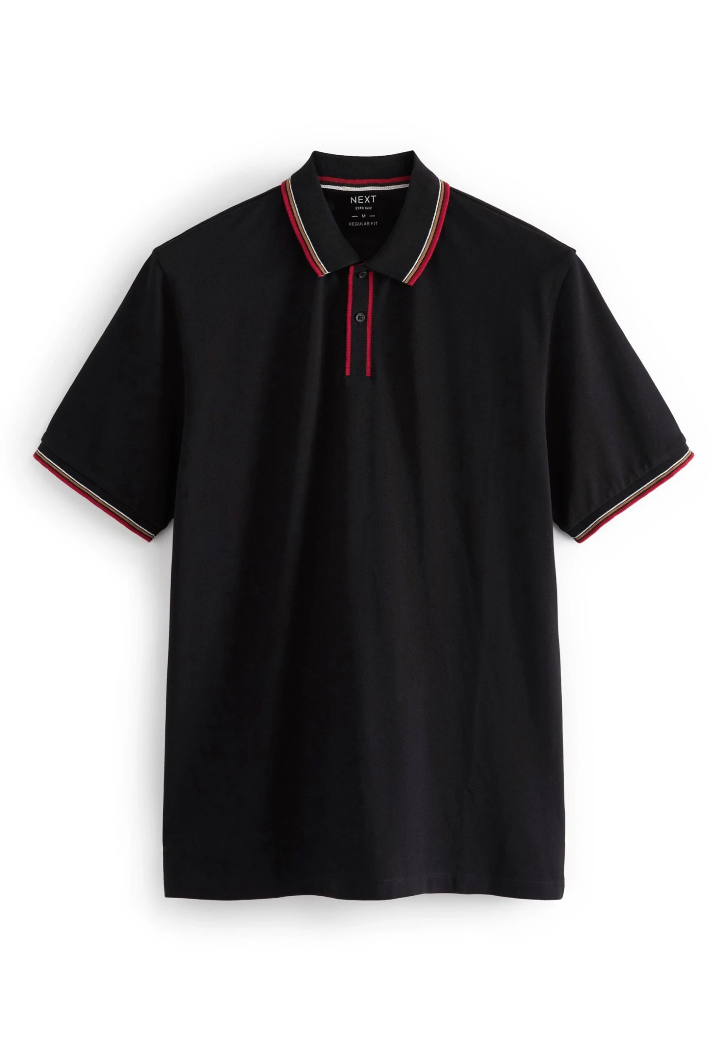Next Tipped Regular Fit- Poloshirt - Black Tan Brown - Afbeelding 5