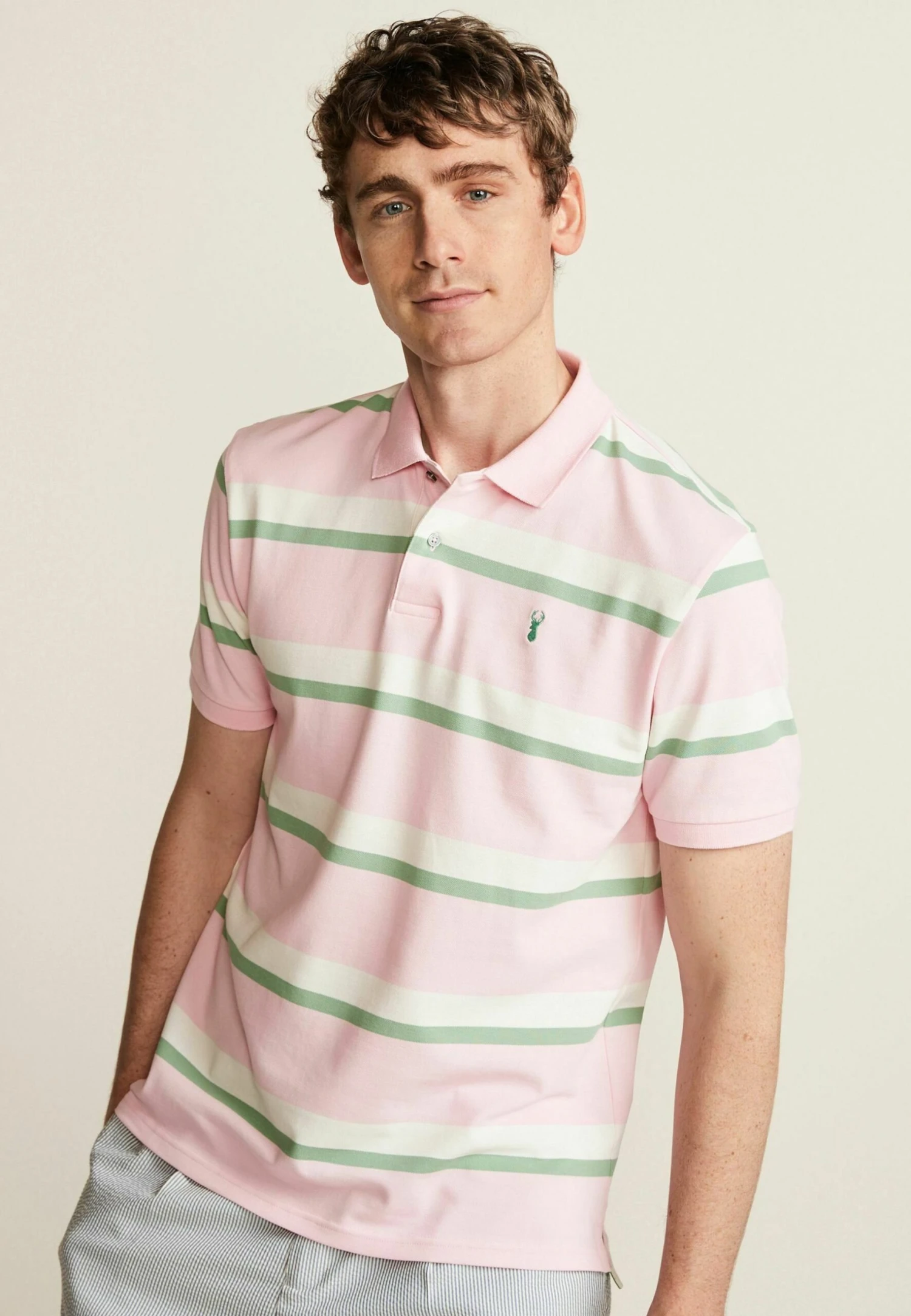 Next Stripe Standard - Poloshirt - Pink Green