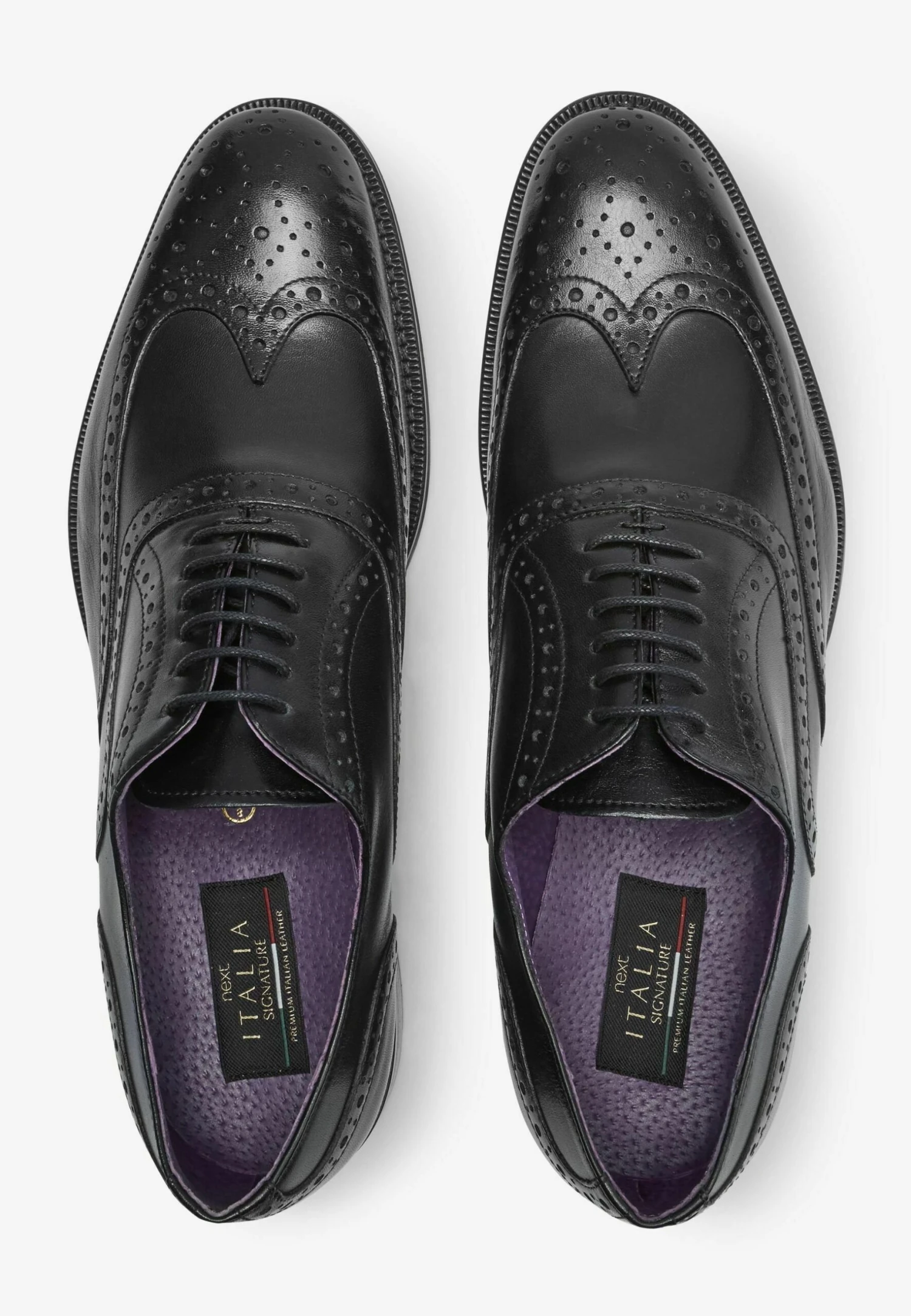 Next Signature Italian Wing Cap Brogues Wide Fit - Veterschoenen - Black - Afbeelding 3