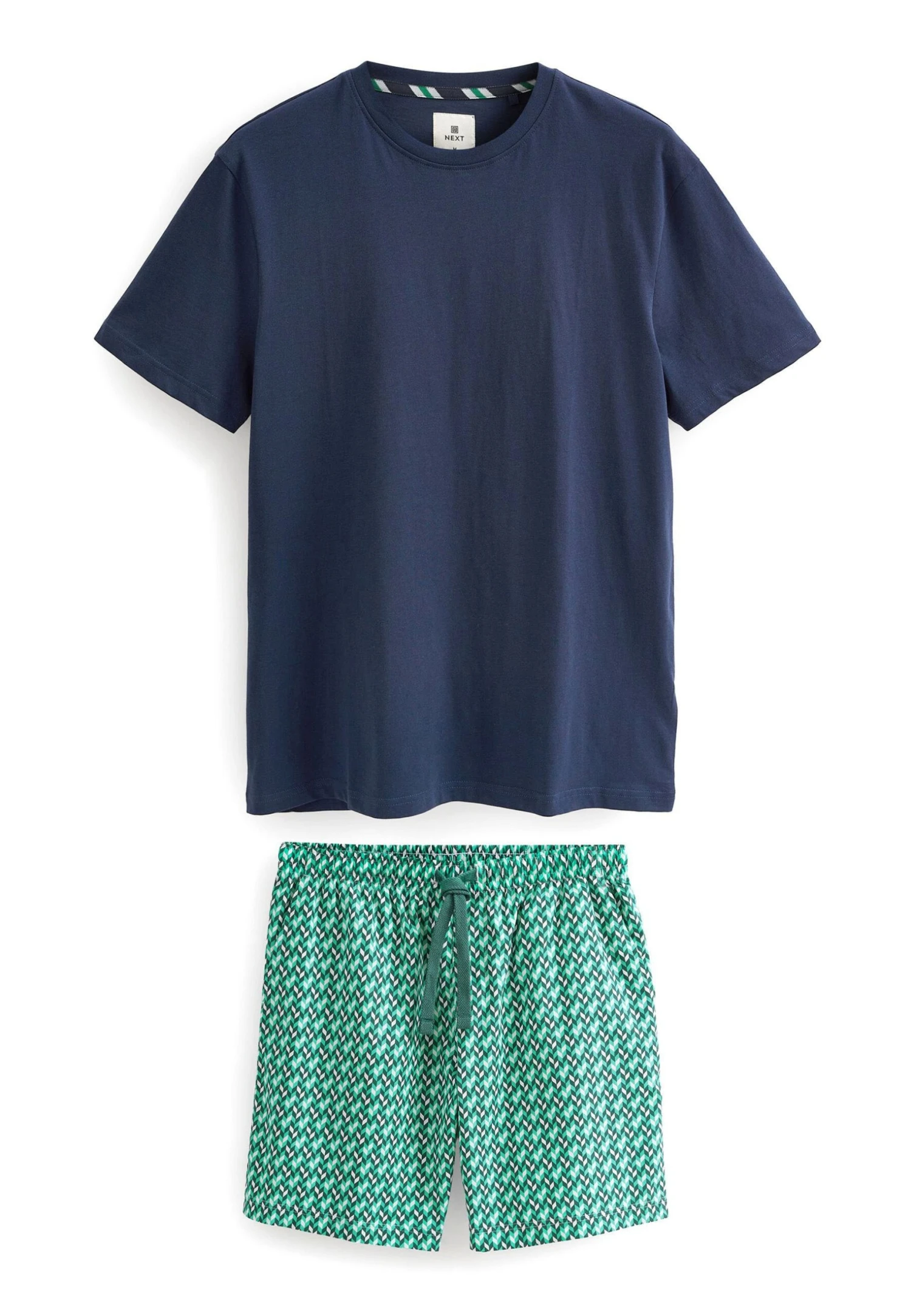 Next Set LightweightStandard - Pyjama - Navy Blue Green Geo - Afbeelding 6